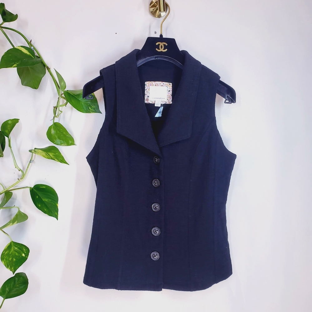 NWOT Ett:Twa x Anthro Eberhardt black vest top S - Picture 2 of 13